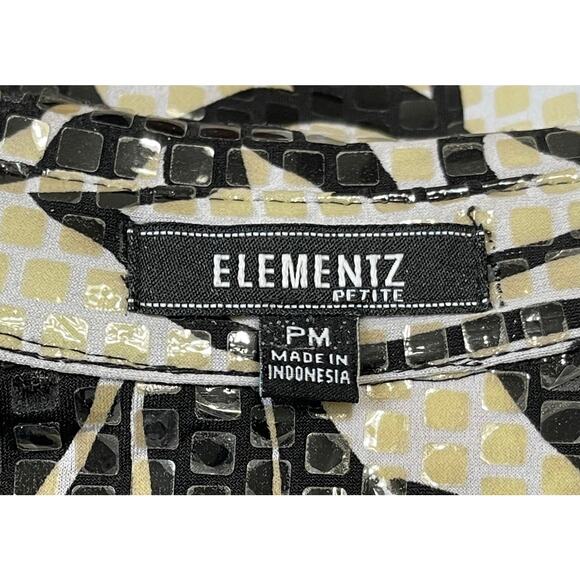 ELEMENTZ button-up jacket sz PM modern bold artsy chic - Picture 3 of 4